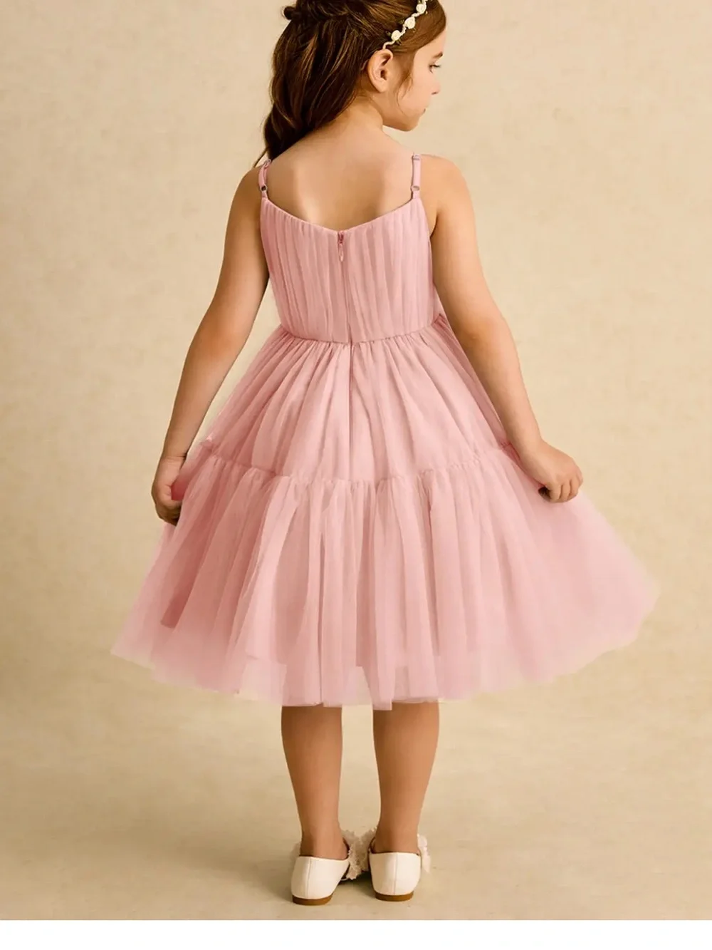 Azazie Pink Floral Tulle Flower Applique Dress